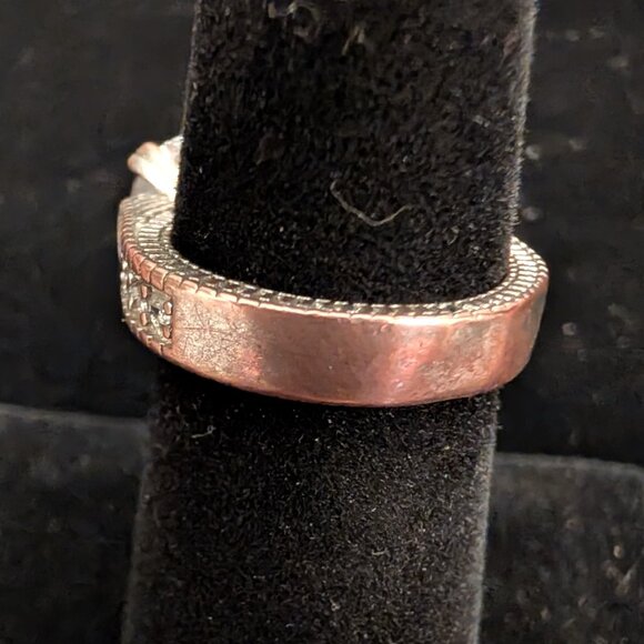 Vintage Sterling Silver Faux Diamond Art Deco Ring Size 5 - Picture 6 of 6